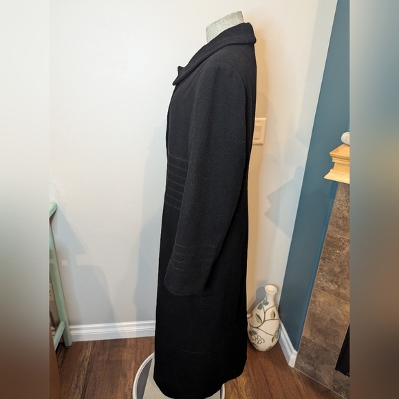 SEQUENCE Women's Black Wool Embroidery Trim Full Length Winter Coat Sz 12/14 - Picture 6 of 9